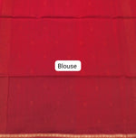 Tomato red pure Maheshwari silk saree Blouse