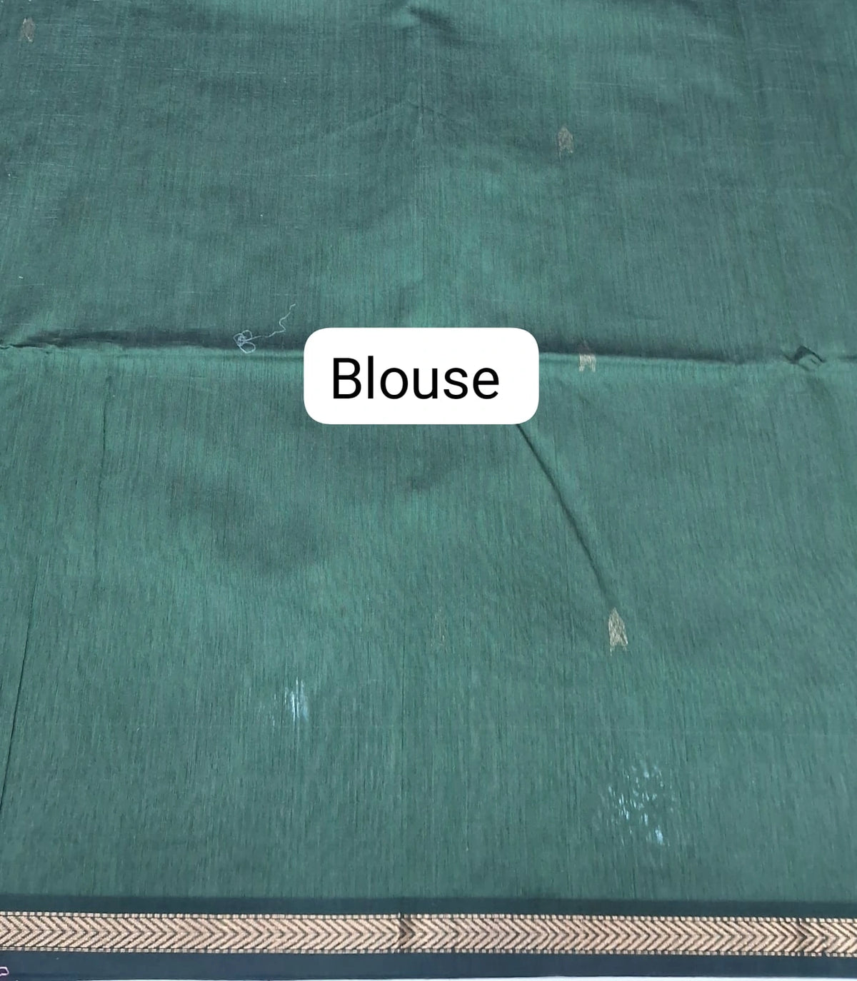 Bottle Green Pure Maheshwari Silk saree blouse