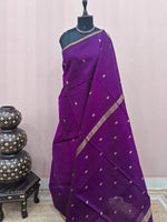 Purple Pure Maheshwari Silk saree
