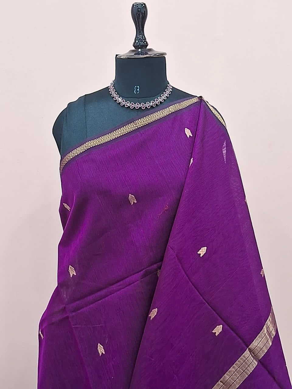 Purple Pure Maheshwari Silk saree 1