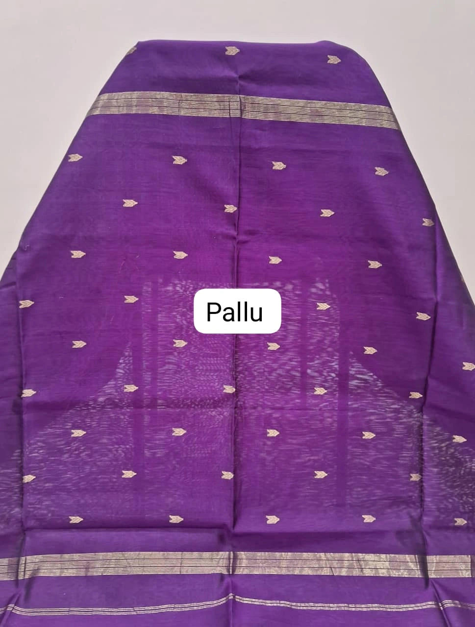 Purple Pure Maheshwari Silk saree Pallu