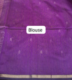 Purple Pure Maheshwari Silk saree Blouse