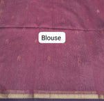 Metal Grey Pure Maheshwari Silk Saree blouse
