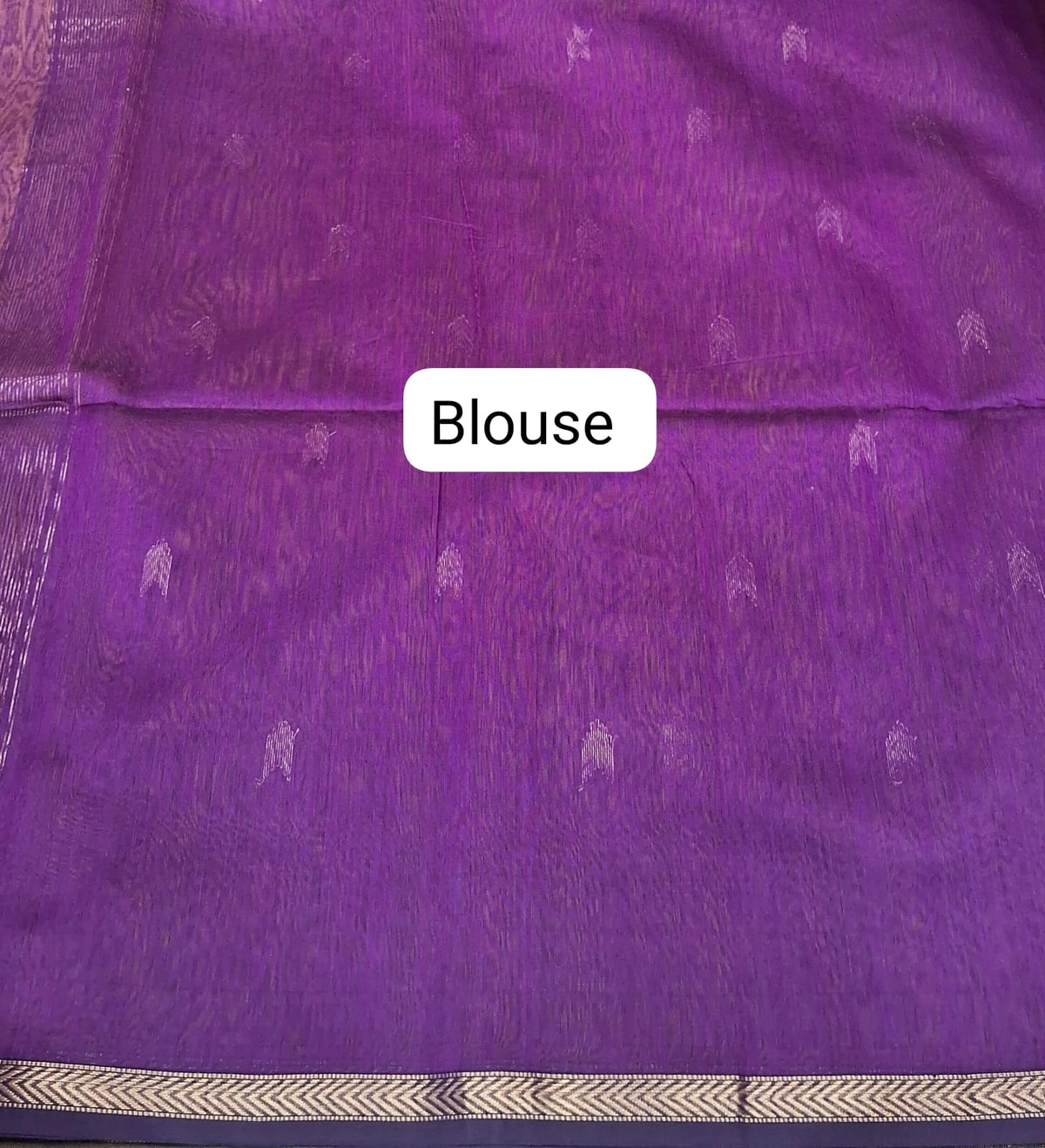 Caribbean Blue Pure Maheshwari Silk Saree Blouse