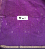 Caribbean Blue Pure Maheshwari Silk Saree Blouse