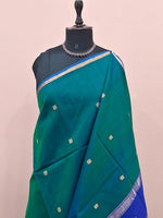 Dual Shaded Pure Maheshwari Silk Saree 1