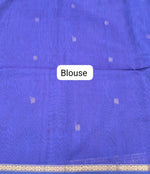 Teal Blue Pure Maheshwari Silk Saree Blouse