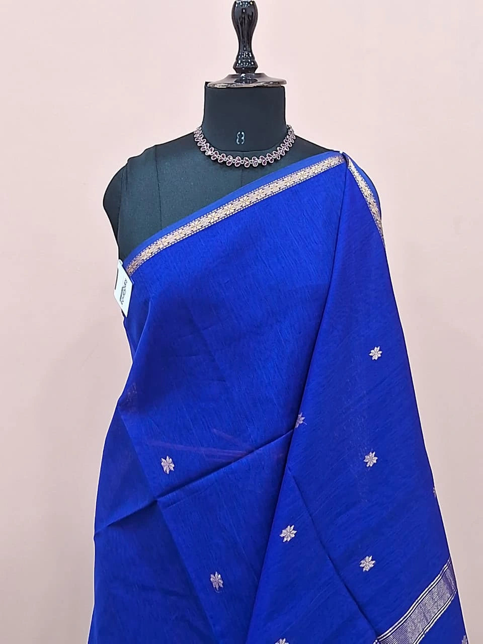 Royal Blue Pure Maheshwari Silk Saree 1