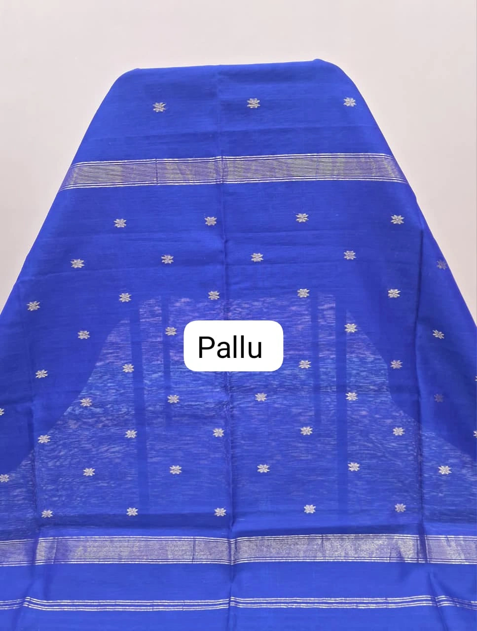 Royal Blue Pure Maheshwari Silk Saree pallu