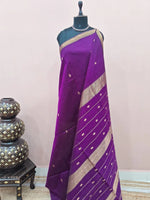 Rich Purple Pure Maheshwari Silk Saree 