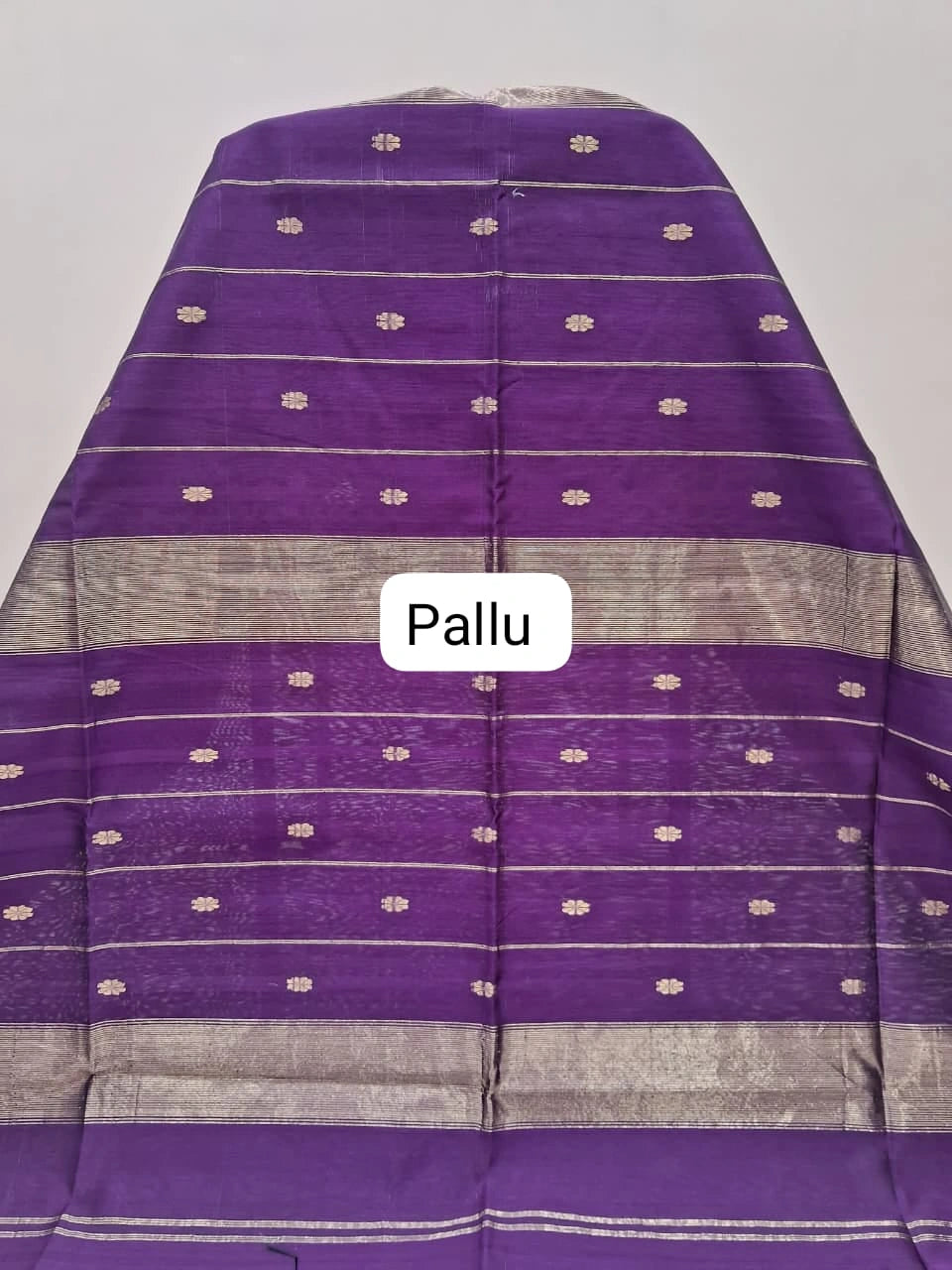 Rich Purple Pure Maheshwari Silk Saree  pallu