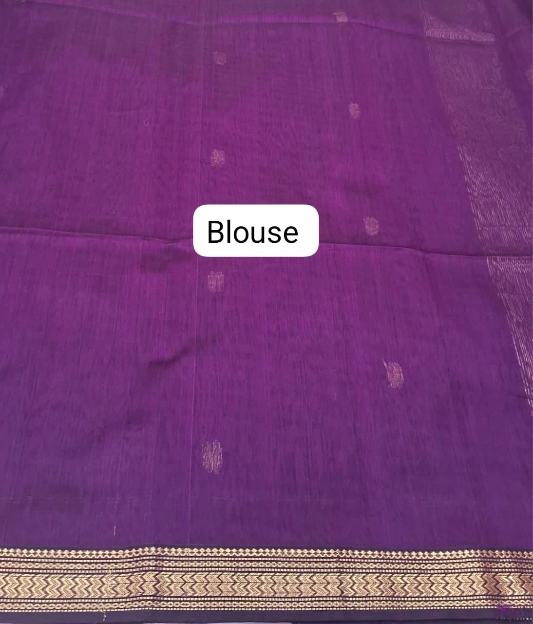 Rich Purple Pure Maheshwari Silk Saree  Blouse