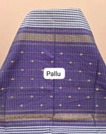 Traditional Purple and White Pure Maheshwari Silk Saree pallu