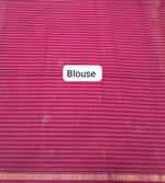 Pink and White Pure Maheshwari Silk Saree Blouse