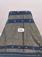Navy Blue Pure Maheshwari Silk Saree Pallu