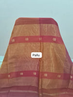 Dual-Shaded Pure Maheshwari Silk Saree pallu