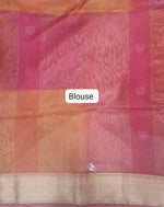 Dual-Shaded Pure Maheshwari Silk Saree blouse