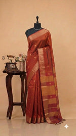 Dual-Shaded Pure Maheshwari Silk Saree 