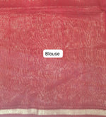 Tomato Red Pure Maheshwari Silk Saree blouse
