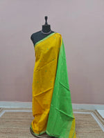 Mango Yellow Pure Maheshwari Silk Saree 