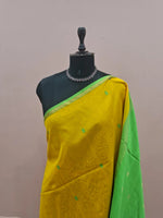 Mango Yellow Pure Maheshwari Silk Saree 1