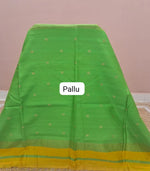 Mango Yellow Pure Maheshwari Silk Saree Pallu