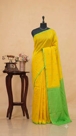 Mango Yellow Pure Maheshwari Silk Saree 