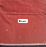 Rust Brown Pure Maheshwari Silk Saree blouse