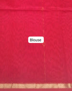 Tomato Red Pure Maheshwari Silk Saree Blouse