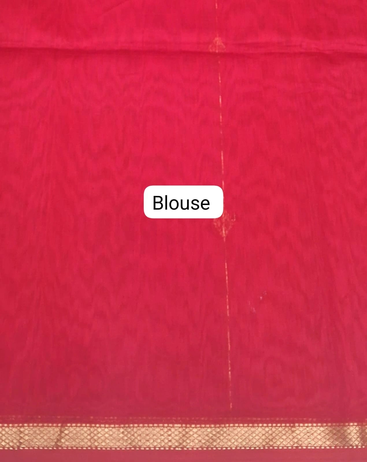 Tomato Red Pure Maheshwari Silk Saree Blouse