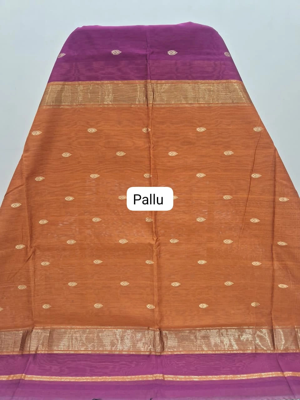 Magenta Purple Pure Maheshwari Silk Saree Pallu