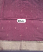 Silver Grey Pure Maheshwari Silk Saree Blouse