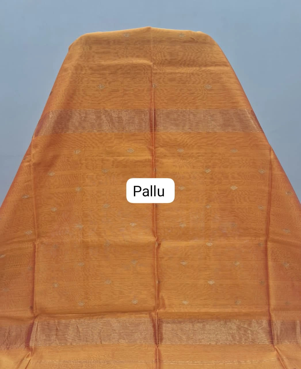 Yellow Pure Maheshwari Silk Saree Pallu