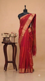 Dual Shade Pure Maheshwari Silk Saree