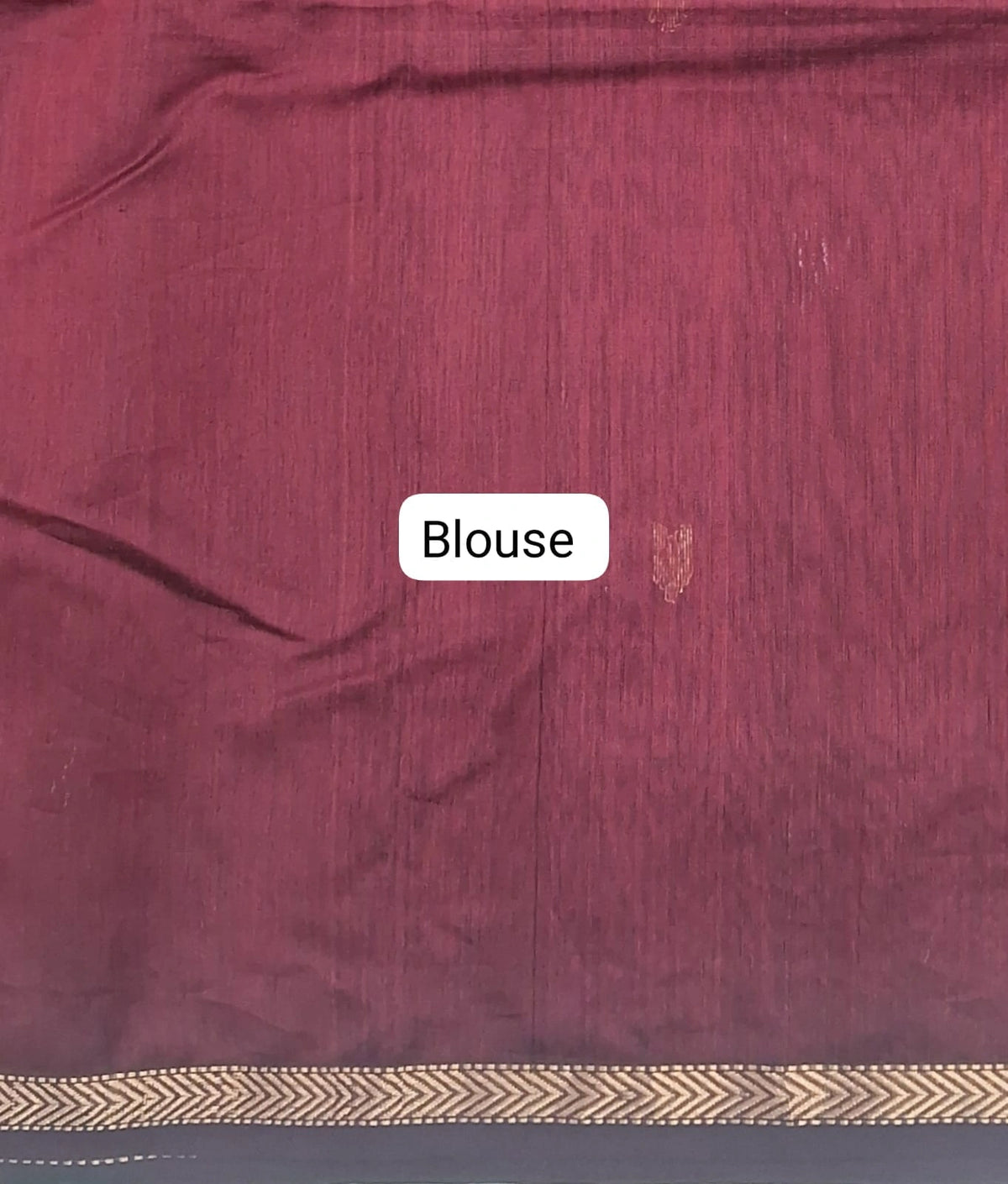 Maroon Pure Maheshwari Silk Saree Blouse