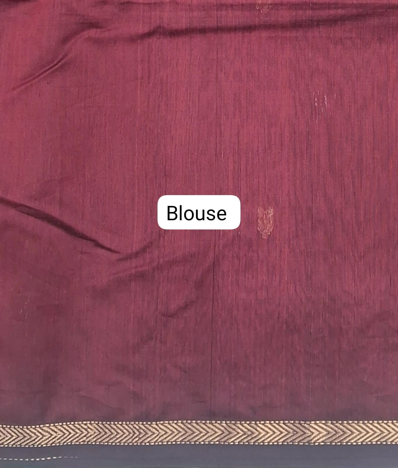 Maroon Pure Maheshwari Silk Saree Blouse
