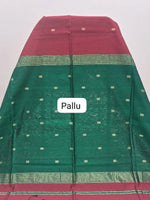 Rust Red Pure Maheshwari Silk Saree Pallu