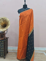 Orange Pure Maheshwari Silk Saree
