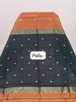 Orange Pure Maheshwari Silk Saree Pallu