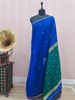 Royal Blue Pure Maheshwari Silk Saree