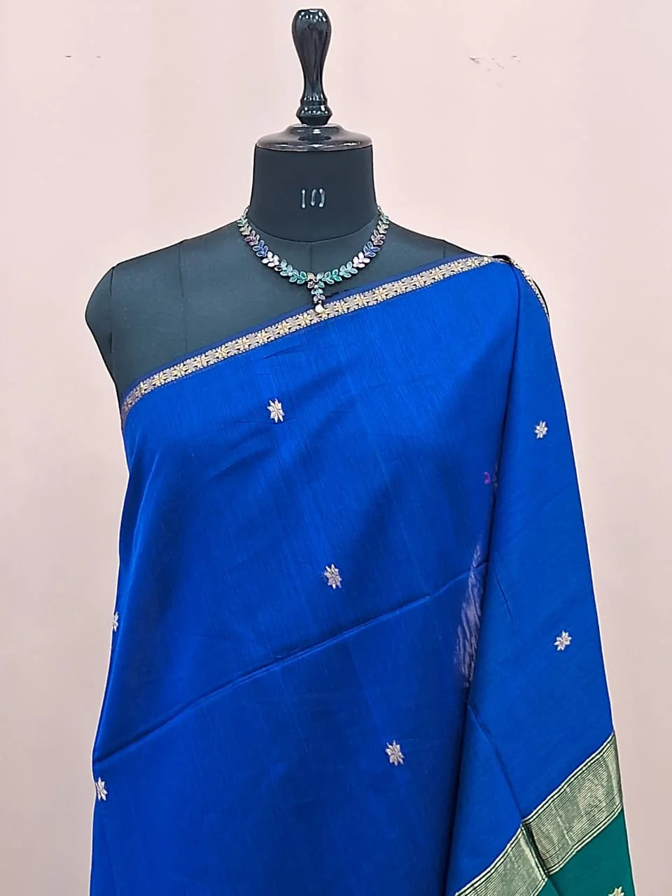 Royal Blue Pure Maheshwari Silk Saree 1