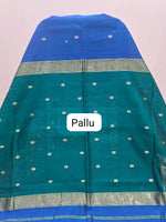 Royal Blue Pure Maheshwari Silk Saree pallu