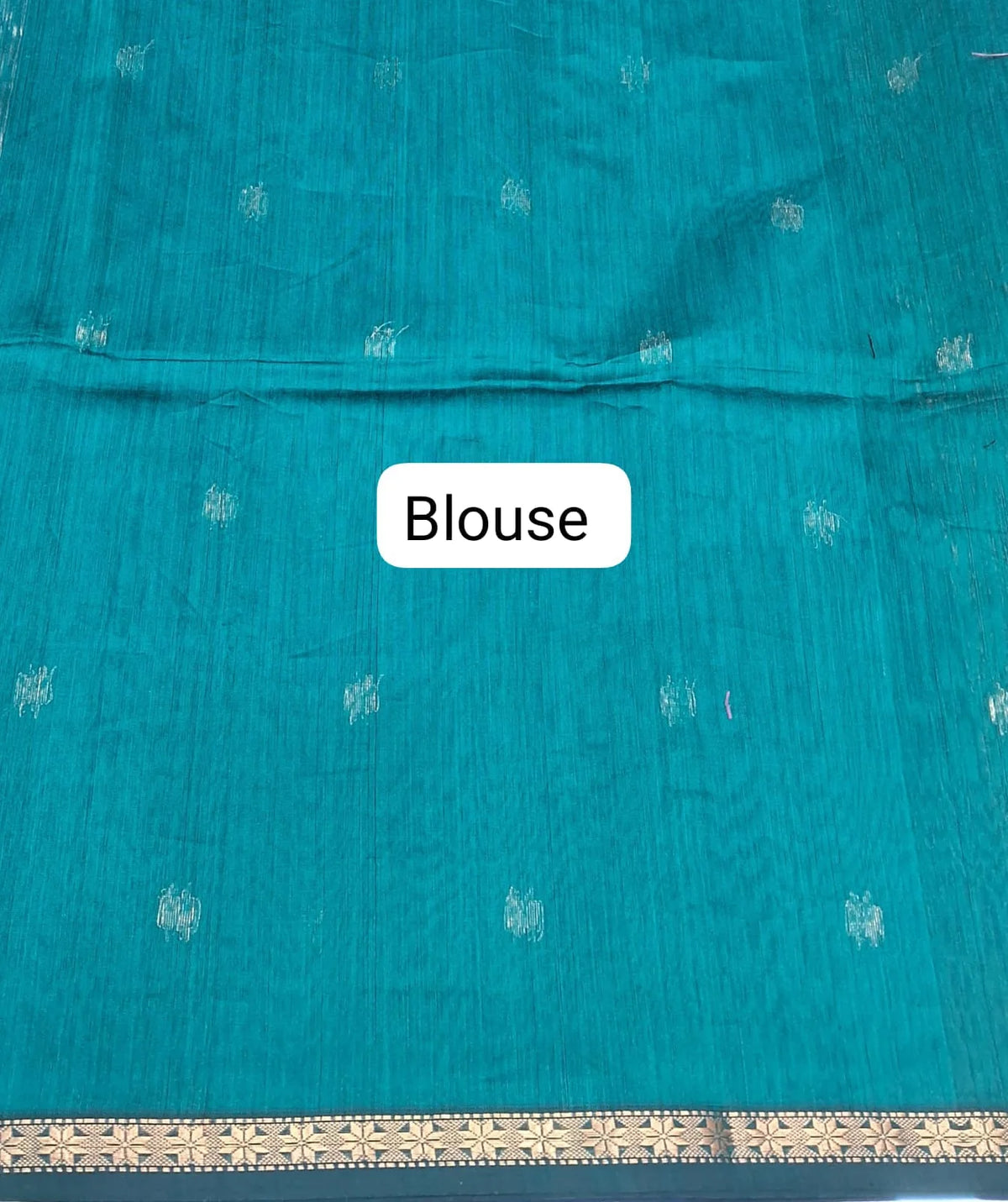 Royal Blue Pure Maheshwari Silk Saree Blouse