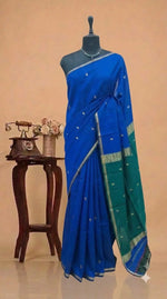Royal Blue Pure Maheshwari Silk Saree