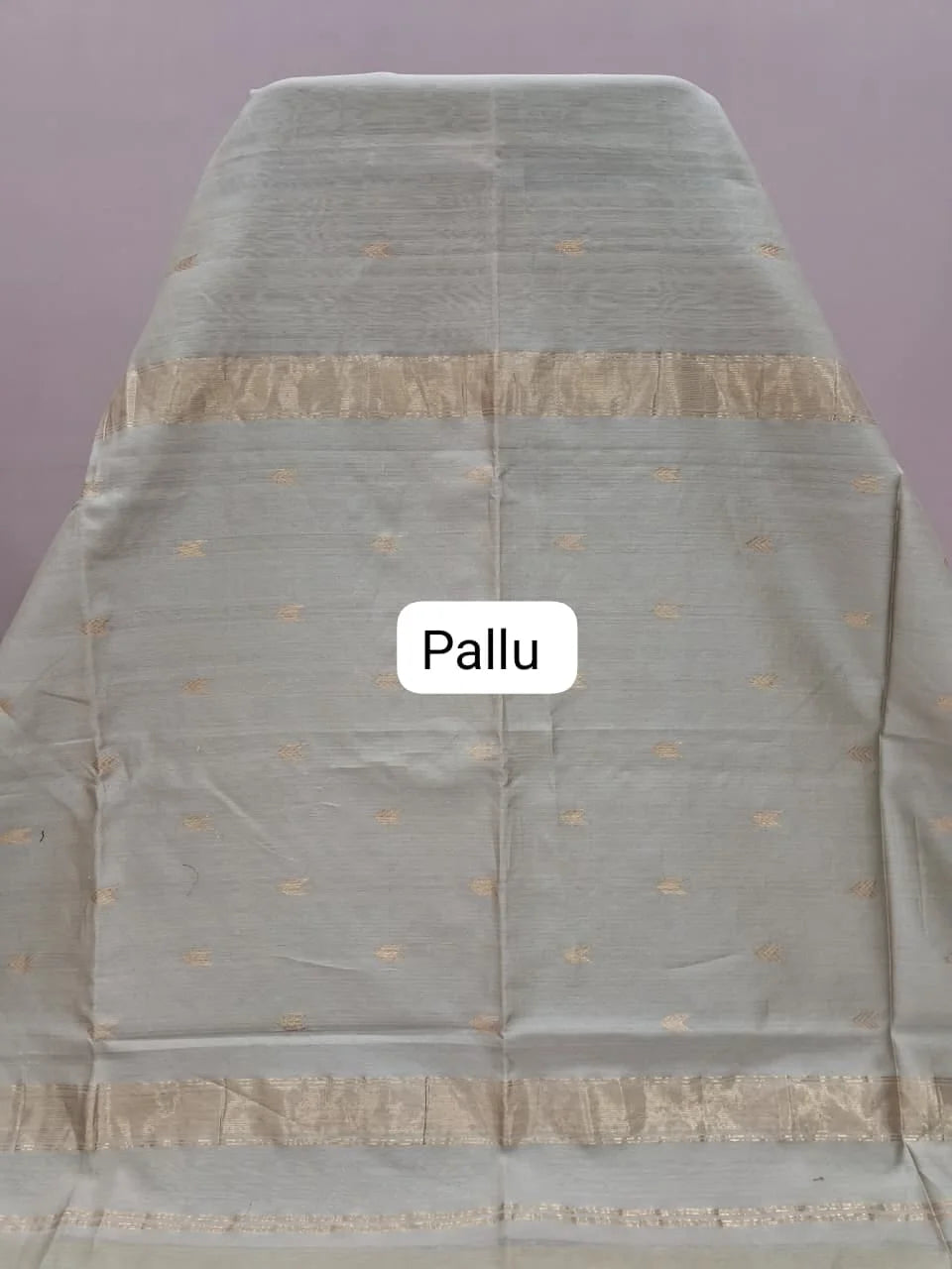 Off-White Pure Maheshwari Silk Saree Pallu