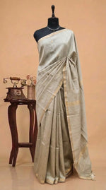 Off-White Pure Maheshwari Silk Saree