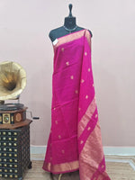 Rani Pink Pure Maheshwari Silk Saree