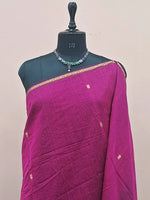 Dark Pink Pure Maheshwari Silk Saree 