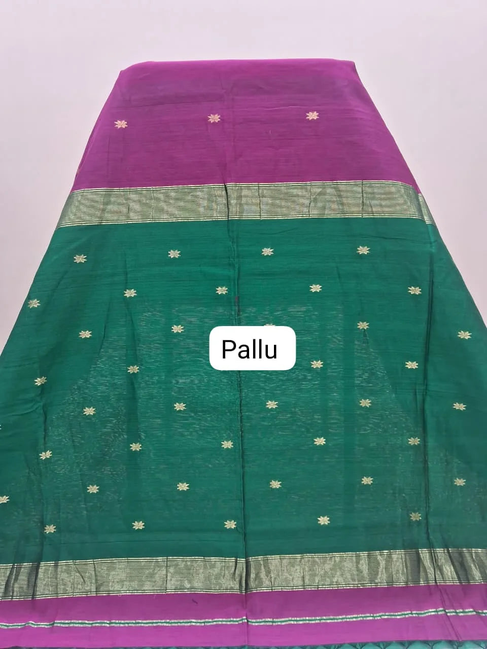 Dark Pink Pure Maheshwari Silk Saree Pallu
