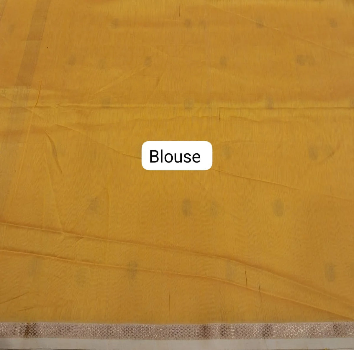 Yellow Pure Maheshwari Silk SareeBlouse
